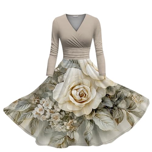 HOOUDO Tagesangebote Heute Sale Damen und Winter Halloween Digital bedrucktes Muster Langärmeliges Hosenträgerkleid Zwei Anzug Winterkleider Langarm Sommerkleider+Günstig D Sale Angebote Bestellung von HOOUDO