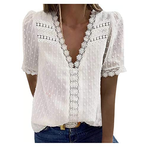 Sale Angebote Damen Sale Schwarze Elegante Bluse Oversize Swiss Polka Dot Chiffon-Hemd Top Damen Große Größen Damen Kleider Lang Blusentop Spitze Damen Langer Trenchcoat Damen Mein Bestellung Sale von HOOUDO