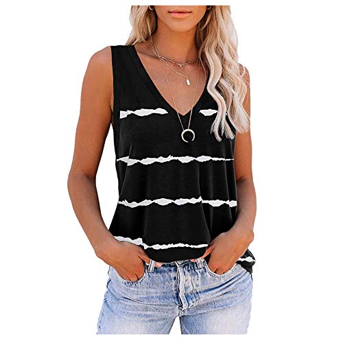 HOOUDO Sale Angebote Tank Top Damen Weste Mit Totenkopf Ärmellose Poloshirt Ärmelloses Kragen Weißes Oberteil T Shirt Rot V Ausschnitt Ärmellos Gym Oversized Ausgefallen Crop Elegant Sommertop Leicht von HOOUDO
