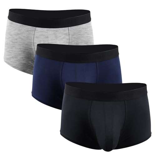 HOOWiSE Herren-Boxershorts, weich, atmungsaktiv, Beutel, Boxershorts, Modal-Unterhose, Multipack, Schwarz, Dunkelblau, Grau, Large HOOWiSE Herren-Boxershorts, weich, atmungsaktiv, Beutel, Boxershorts, Modal-Unterhose, Multipack, Schwarz, Dunkelblau, Grau, Large von HOOWiSE