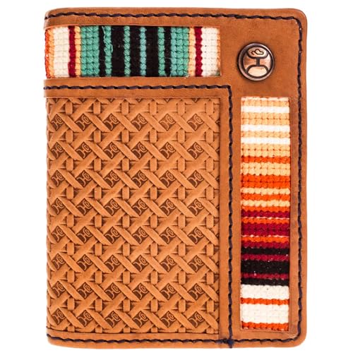 HOOEY Bi-Fold Leder Herren, Tarlo - Tan/Serape, Faltbare Geldklammer von HOOey