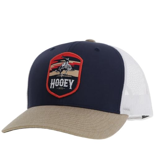 HOOEY Cheyenne Youth verstellbare Snapback-Mütze mit Netzrücken, Marineblau/Weiß, Einheitsgröße von HOOey