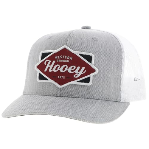 HOOEY Herren Diamond Adjustable Snapback Hat, Grau/Weiß, Einheitsgröße von HOOey