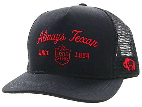 HOOEY Lone Star Beer Patch Adjustable Snapback Hat, Schwarz/Rot, Einheitsgröße von HOOey