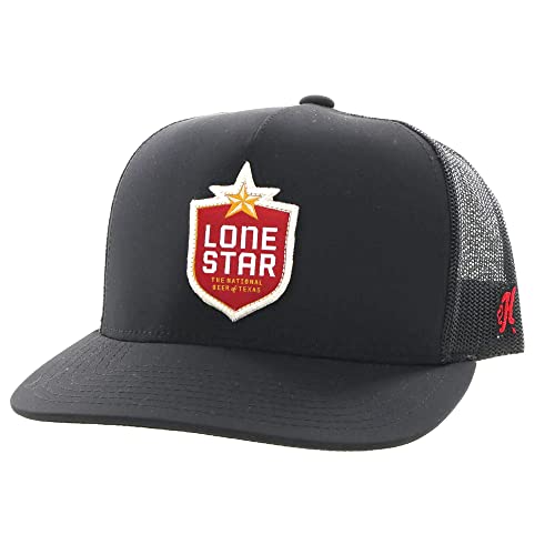 HOOEY Lone Star Bieraufnäher, verstellbarer Snapback-Hut, Schwarz/Rot/Schwarz, Einheitsgröße von HOOey