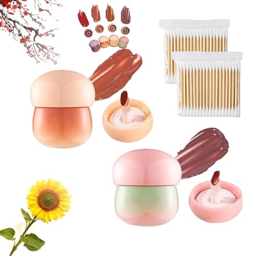 Blurring Pudding Pot Lip, Free Lip And Cheek Blurry Pudding Pot, Free Pudding Pot Lip, Free Blurry Pudding Pot Lip, Non-Sticky Glossy Tinted Lip Balm, Waterproof Lipstick Glowing Lips (2PCS-E) von HOPASRISEE