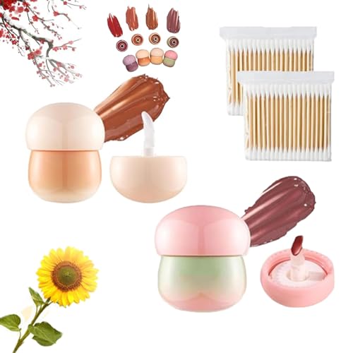 Blurring Pudding Pot Lip, Free Lip And Cheek Blurry Pudding Pot, Free Pudding Pot Lip, Free Blurry Pudding Pot Lip, Non-Sticky Glossy Tinted Lip Balm, Waterproof Lipstick Glowing Lips (2PCS-F) von HOPASRISEE