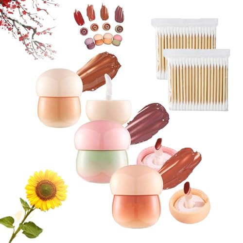 Blurring Pudding Pot Lip, Free Lip And Cheek Blurry Pudding Pot, Free Pudding Pot Lip, Free Blurry Pudding Pot Lip, Non-Sticky Glossy Tinted Lip Balm, Waterproof Lipstick Glowing Lips (3PCS-K) von HOPASRISEE