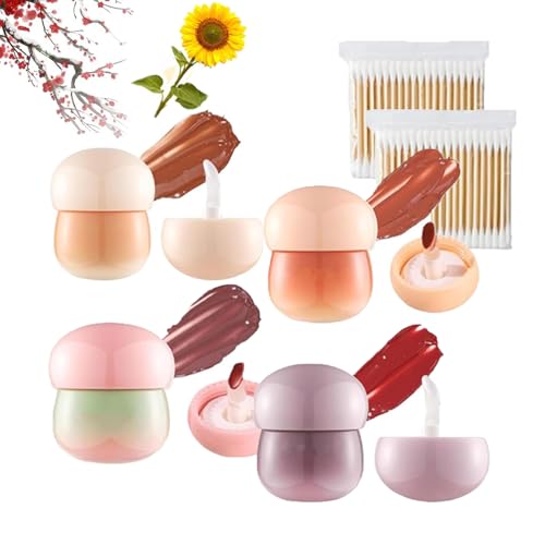 Blurring Pudding Pot Lip, Free Lip And Cheek Blurry Pudding Pot, Free Pudding Pot Lip, Free Blurry Pudding Pot Lip, Non-Sticky Glossy Tinted Lip Balm, Waterproof Lipstick Glowing Lips (4PCS-L) von HOPASRISEE