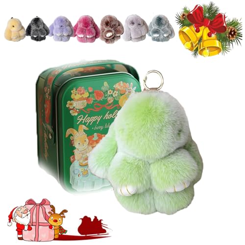 Bunny Lulu Keychain with Tin, Bunny Lulu Keychain, Bunnylulu Keychain, Bunnylulu Keychain with Box for (Green-L) von HOPASRISEE