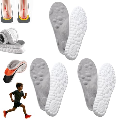 Footfix-Massage Schuhsohlen füR Kinder, Footfix Einlagen Kinder, Einlegesohlen Kinders mit FußGewöLbeunterstüTzung, Verabschieden Sie Sich Von Schmerzen und GenießEn Sie Den Sport(G+G+G,43-44) von HOPASRISEE