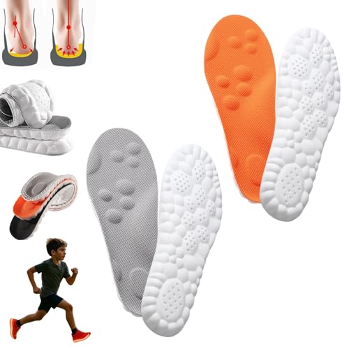 Footfix-Massage Schuhsohlen füR Kinder, Footfix Einlagen Kinder, Einlegesohlen Kinders mit FußGewöLbeunterstüTzung, Verabschieden Sie Sich Von Schmerzen und GenießEn Sie Den Sport(G+O,49-50) von HOPASRISEE