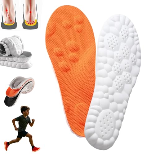 Footfix-Massage Schuhsohlen füR Kinder, Footfix Einlagen Kinder, Einlegesohlen Kinders mit FußGewöLbeunterstüTzung, Verabschieden Sie Sich Von Schmerzen und GenießEn Sie Den Sport(Orange,45-46) von HOPASRISEE