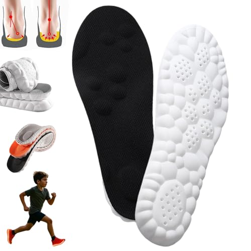 Footfix-Massage Schuhsohlen füR Kinder, Footfix Einlagen Kinder, Einlegesohlen Kinders mit FußGewöLbeunterstüTzung, Verabschieden Sie Sich Von Schmerzen und GenießEn Sie Den Sport(Schwarz,47-48) von HOPASRISEE