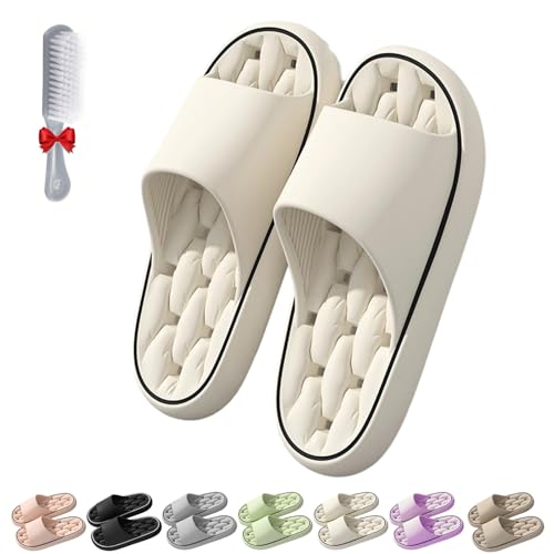 Baumme Ergonomische, Ultraweiche, Schnelltrocknende Hausschuhe, Super Weich Rutschfest Wolkenschuhe (Weiß,36/37 EU) von HOPASRISEE