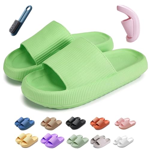 HOPASRISEE Damen Original, Schlappys Wolken Damen Original, Wolkenschuhe Damen, Sommer Slide FüR Indoor/Outdoor, Superweich Und Rutschfest(GrüN,40-41) von HOPASRISEE