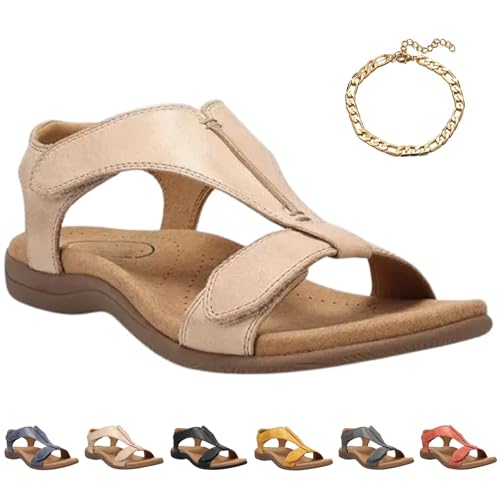 HOPASRISEE Ergonomische OrthopäDische Damensandalen FüR Schmerzlinderung - Flexortho, Orthopadische Sandalen Damen Mit FußGewöLbestüTze Bequeme Sandalen Damen Sommer FüR Jeden Anlass(Weiß,39EU) von HOPASRISEE