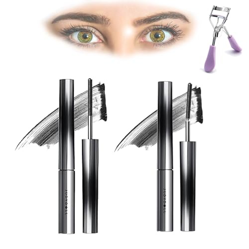 Judydoll Mascara,Judy Doll Mascara,Judy Doll Iron Brush Mascara,Judydoll - 3D Curling Eyelash Iron Mascara, Judydoll Iron Mascara,Judydoll Iron Strong Mascara (Classic Black+Slightly Curved Black) von HOPASRISEE