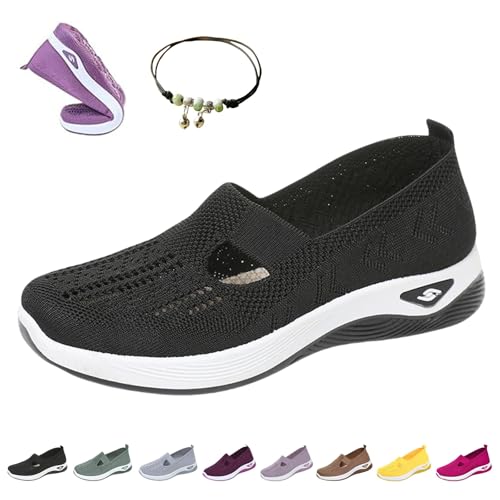 Konfortify Ortho-Max OrthopäDische Schuhe füR Frauen, Gesundheitsschuhe Damen mit FußBett, Laufschuhe füR Breite Fuß OrthopäDische, Leichte & Atmungsaktive Trainer Bequeme Turnschuhe(A,43) von HOPASRISEE
