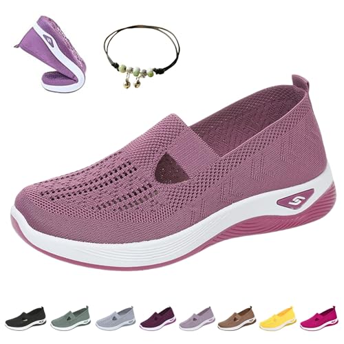 Konfortify Ortho-Max OrthopäDische Schuhe füR Frauen, Gesundheitsschuhe Damen mit FußBett, Laufschuhe füR Breite Fuß OrthopäDische, Leichte & Atmungsaktive Trainer Bequeme Turnschuhe(F,39) von HOPASRISEE