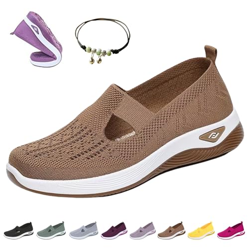 Konfortify Ortho-Max OrthopäDische Schuhe füR Frauen, Gesundheitsschuhe Damen mit FußBett, Laufschuhe füR Breite Fuß OrthopäDische, Leichte & Atmungsaktive Trainer Bequeme Turnschuhe(H,44) von HOPASRISEE