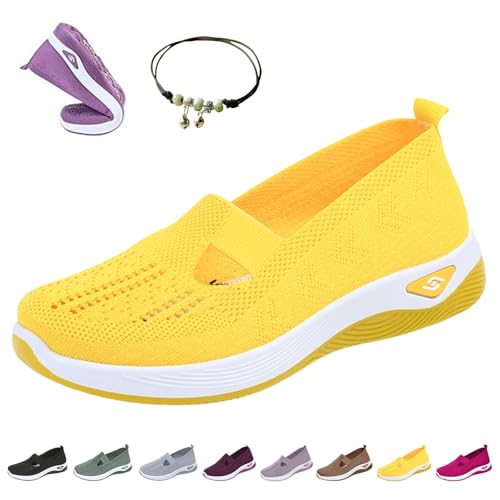 Konfortify Ortho-Max OrthopäDische Schuhe füR Frauen, Gesundheitsschuhe Damen mit FußBett, Laufschuhe füR Breite Fuß OrthopäDische, Leichte & Atmungsaktive Trainer Bequeme Turnschuhe(J,41) von HOPASRISEE