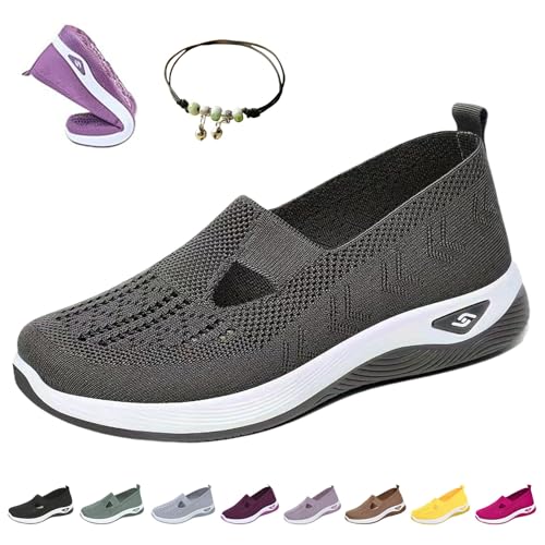 Konfortify Ortho-Max OrthopäDische Schuhe füR Frauen, Gesundheitsschuhe Damen mit FußBett, Laufschuhe füR Breite Fuß OrthopäDische, Leichte & Atmungsaktive Trainer Bequeme Turnschuhe(M,36) von HOPASRISEE