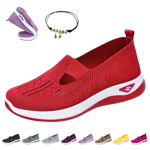Konfortify Ortho-Max OrthopäDische Schuhe füR Frauen, Gesundheitsschuhe Damen mit FußBett, Laufschuhe füR Breite Fuß OrthopäDische, Leichte & Atmungsaktive Trainer Bequeme Turnschuhe(N,42) von HOPASRISEE