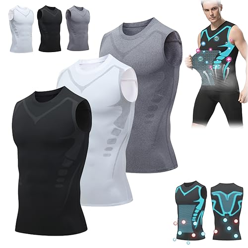 LuckySong Ionic Shaping Vest, Komfortables und atmungsaktives Eis-Seiden-Gewebe, zum Aufbau einer perfekten Figur (3PC-A,Medium) von HOPASRISEE