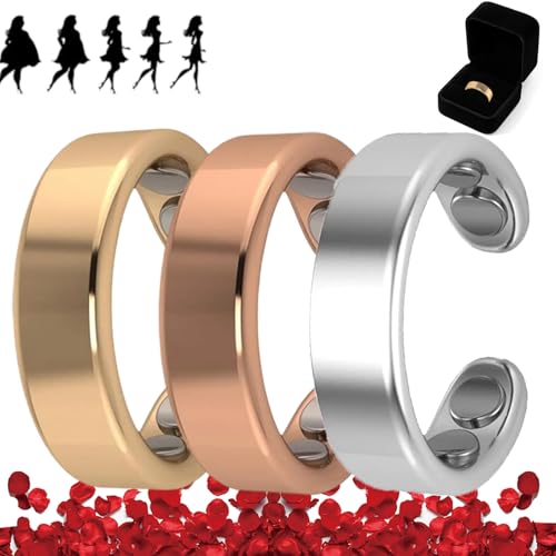 Nevolta Magnetring, Vital - Der Magnetfeldtherapie-Ring Mit 4 Neodym-Magneten Einstellbare öffnung,Fördert Fettverbrennung,Reduziert Stress&Angstgefühle Verbessert Dieschlafqualität (3pc-a) von HOPASRISEE