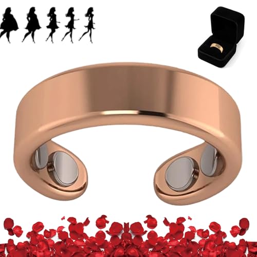 Nevolta Magnetring, Vital - Der Magnetfeldtherapie-Ring Mit 4 Neodym-Magneten Einstellbare öffnung,Fördert Fettverbrennung,Reduziert Stress&Angstgefühle Verbessert Dieschlafqualität (Roségold) von HOPASRISEE