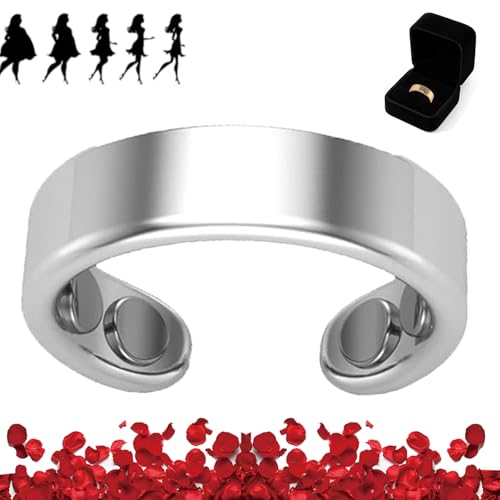 Nevolta Magnetring, Vital - Der Magnetfeldtherapie-Ring Mit 4 Neodym-Magneten Einstellbare öffnung,Fördert Fettverbrennung,Reduziert Stress&Angstgefühle Verbessert Dieschlafqualität (Silber) von HOPASRISEE
