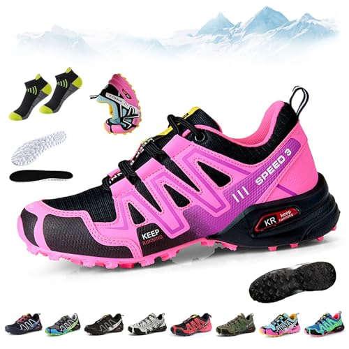 Orthotrekking - Ergonomischer Schmerzlindernder Trekking U.- Wanderschuh, Speed 3 Wanderschuhe, Bergxperten OrthopäDische Schuhe, Atmungsaktive , Rutschfeste, FüR Wandern Und Spazierengehen(B,38) von HOPASRISEE