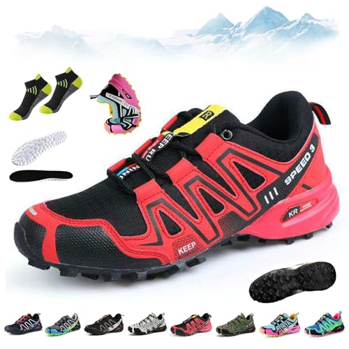 Orthotrekking - Ergonomischer Schmerzlindernder Trekking U.- Wanderschuh, Speed 3 Wanderschuhe, Bergxperten OrthopäDische Schuhe, Atmungsaktive , Rutschfeste, FüR Wandern Und Spazierengehen(F,41) von HOPASRISEE