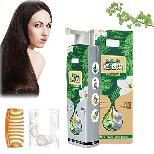 Pure Plant Extract For Grey Hair Color Bubble Dye, Plant Bubble Hair Dye Shampoo, Instant Plant Bubble Natural Hair Dye Shampoo, Bubble Hair Dye for Women and Man (Coffee) von HOPASRISEE