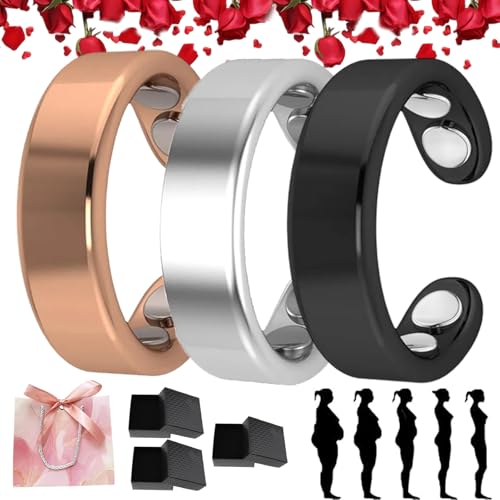 Sömni Ring Damen Wechseljahre, Wechseljahreshilfe natürlich Verstellbare Magnetische Therapie Ringe für Männer und Frauen Entspannung, Schlafhilfe Müdigkeitsreduktion (3pc-a) von HOPASRISEE