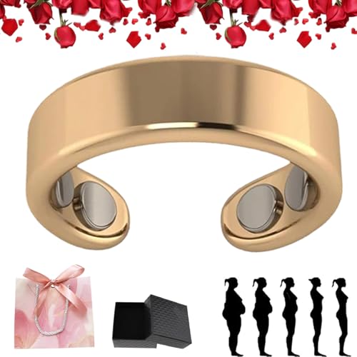 Sömni Ring Damen Wechseljahre, Wechseljahreshilfe natürlich Verstellbare Magnetische Therapie Ringe für Männer und Frauen Entspannung, Schlafhilfe Müdigkeitsreduktion (Gold) von HOPASRISEE