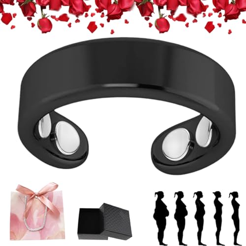 Sömni Ring Damen Wechseljahre, Wechseljahreshilfe natürlich Verstellbare Magnetische Therapie Ringe für Männer und Frauen Entspannung, Schlafhilfe Müdigkeitsreduktion (Schwarz) von HOPASRISEE