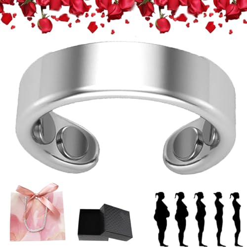 Sömni Ring Damen Wechseljahre, Wechseljahreshilfe natürlich Verstellbare Magnetische Therapie Ringe für Männer und Frauen Entspannung, Schlafhilfe Müdigkeitsreduktion (Silber) von HOPASRISEE