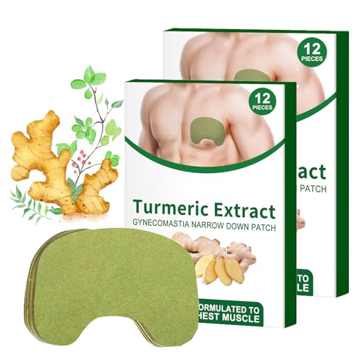 TurmericMax Gynecomastia Compress Patch, Gynecomastia Tightening Ginger Patch, Gynecomastia Cellulite Melting Patch, Anti Cellulite Patch for Gynecomastia (2Box-24PC) von HOPASRISEE