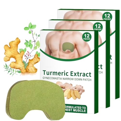 TurmericMax Gynecomastia Compress Patch, Gynecomastia Tightening Ginger Patch, Gynecomastia Cellulite Melting Patch, Anti Cellulite Patch for Gynecomastia (3Box-36PC) von HOPASRISEE