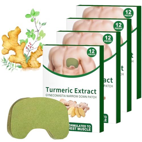 TurmericMax Gynecomastia Compress Patch, Gynecomastia Tightening Ginger Patch, Gynecomastia Cellulite Melting Patch, Anti Cellulite Patch for Gynecomastia (4Box-48PC) von HOPASRISEE