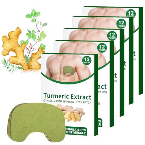 TurmericMax Gynecomastia Compress Patch, Gynecomastia Tightening Ginger Patch, Gynecomastia Cellulite Melting Patch, Anti Cellulite Patch for Gynecomastia (5Box-60PC) von HOPASRISEE