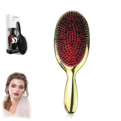 Vayose No Shampoo Hair Brush,Vayose Hair Brush,Boar Bristle Hair Brush, Detangling Hair Brush Boar Bristle Comfortable Ergonomic Design for Menand Women of All Hair Types (1Pcs Gold A) von HOPASRISEE