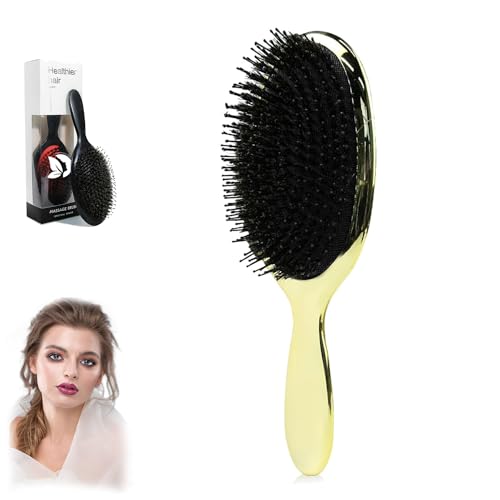 Vayose No Shampoo Hair Brush,Vayose Hair Brush,Boar Bristle Hair Brush, Detangling Hair Brush Boar Bristle Comfortable Ergonomic Design for Menand Women of All Hair Types (1Pcs Gold B) von HOPASRISEE