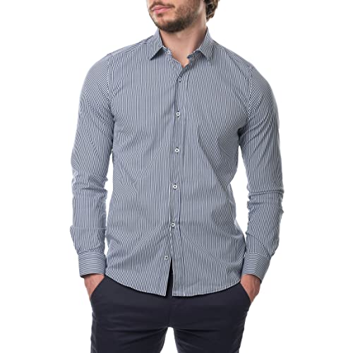 HOPENLIFE Herren Ivankov Navy M Klassisches Hemd, Marineblau, M von HOPENLIFE