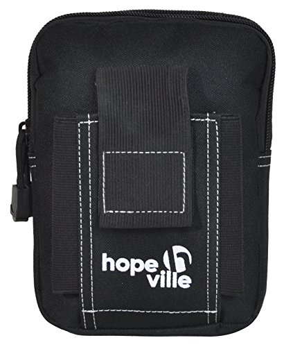HOPEVILLE Hüfttasche mit Moole System, Robuste Bauchtasche für Damen und Herren, Premium Gürteltasche für alle Aktivitäten im Urlaub, Freizeit, Sport, Handwerk und Outdoor (Schwarz) von Hopeville