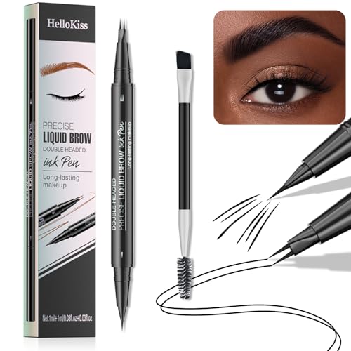 2-in-1 Liquid Eyebrow Pen & Eyeliner, 2 Tip Microblade Eyebrow Pen (Colour # 05) von HOPHAT