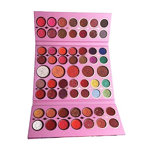 61 Colours Matt Eyeshadow Palette Colourful Nude Glitter Shimmering Eyeshadow Makeup Palette Waterproof Durable Highly Pigmented Eye Makeup Set Gift for Women (# Pink) von HOPHAT