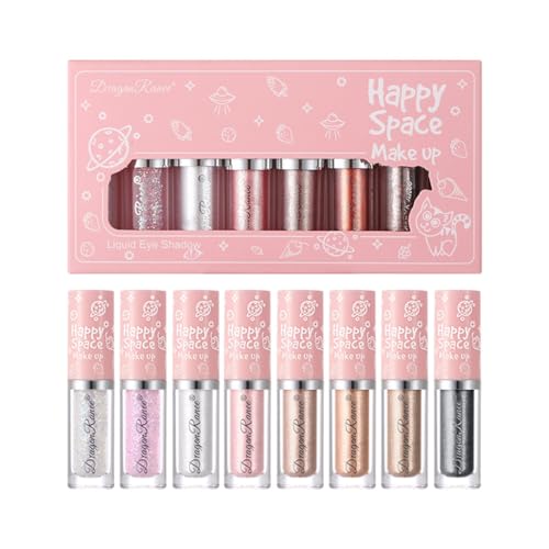 8 Colours Glitzer Lidschatten Liquid Glitter Eyeshadow Makeup Set Shimmer Nude Smoky Eye Makeup Looks Waterproof and Durable Quick Drying Eyeshadow (# Color C) von HOPHAT